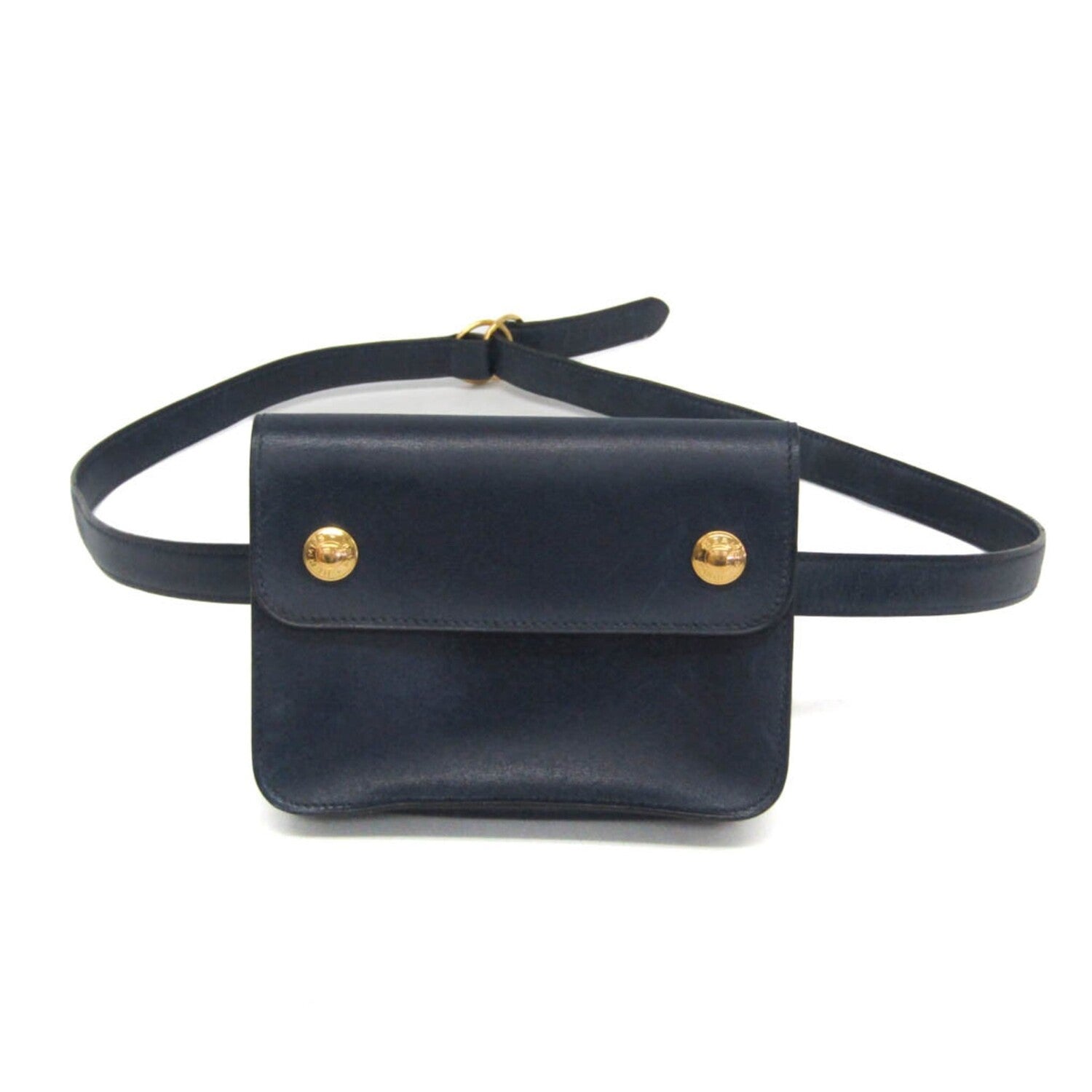 Hermès // Box Calf Leather Pochette Belt Bag // Navy Blue // Pre-Owned