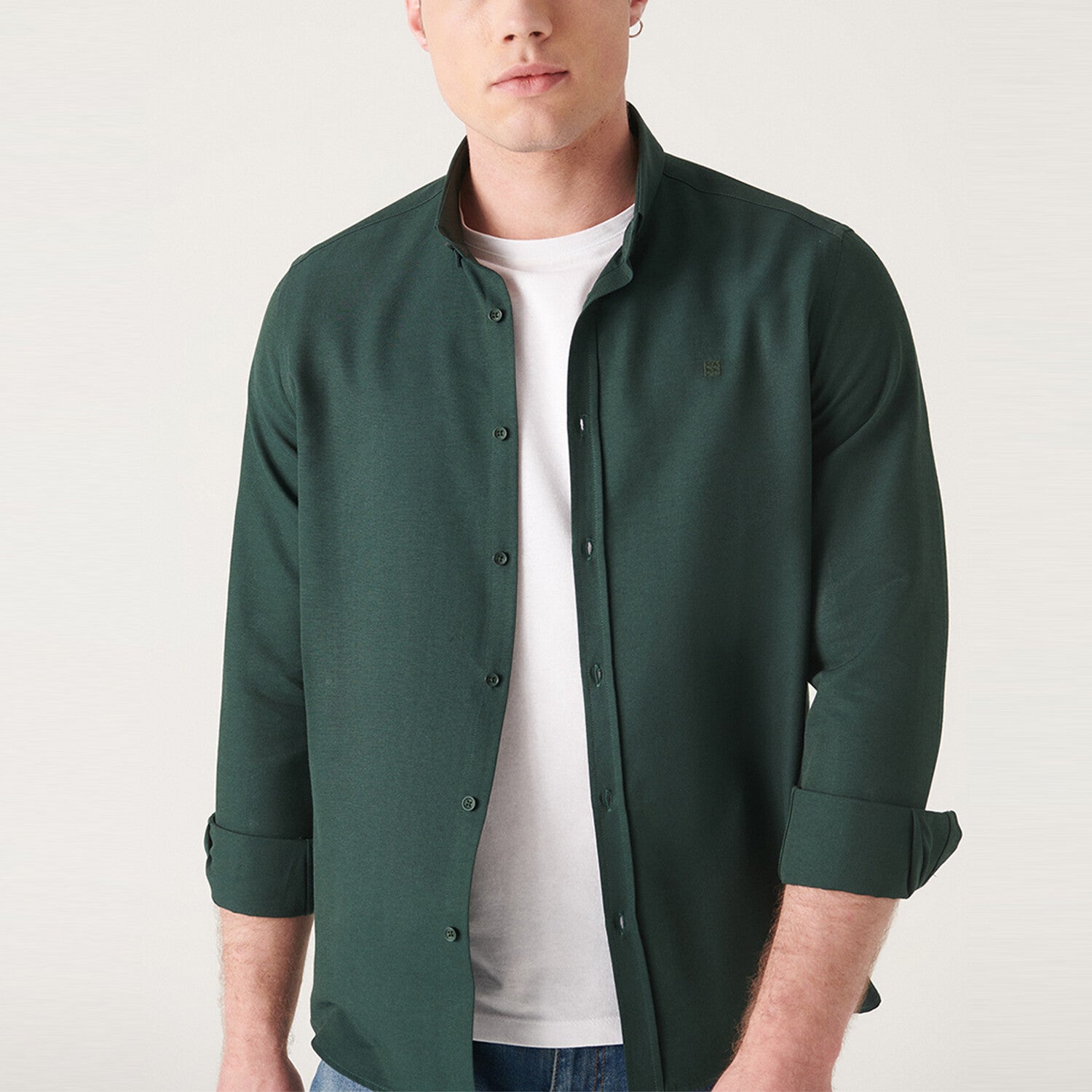 Oxford Regular Fit Shirt // Dark Green