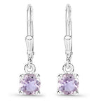 1.00 Carat Genuine Pink Amethyst .925 Sterling Silver Earrings