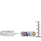 8.79 Carat Genuine Multi Stones .925 Sterling Silver Earrings