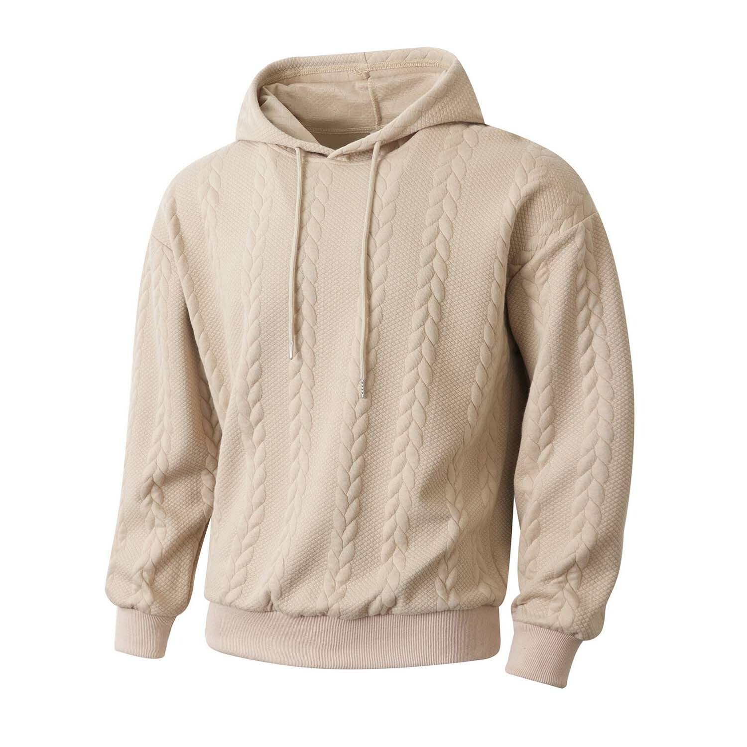 Cableknit Textured Hoodie // Beige