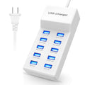 10 Ports USB Charging Station Hub 50W USB Wall Charger Fast Charging Power Adapter for Phone Tablet