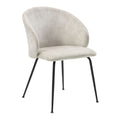 Velvet Upholstery Side Chairs 2 Piece Set With Metal Legs - Beige