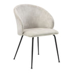 Velvet Upholstery Side Chairs 2 Piece Set With Metal Legs - Beige