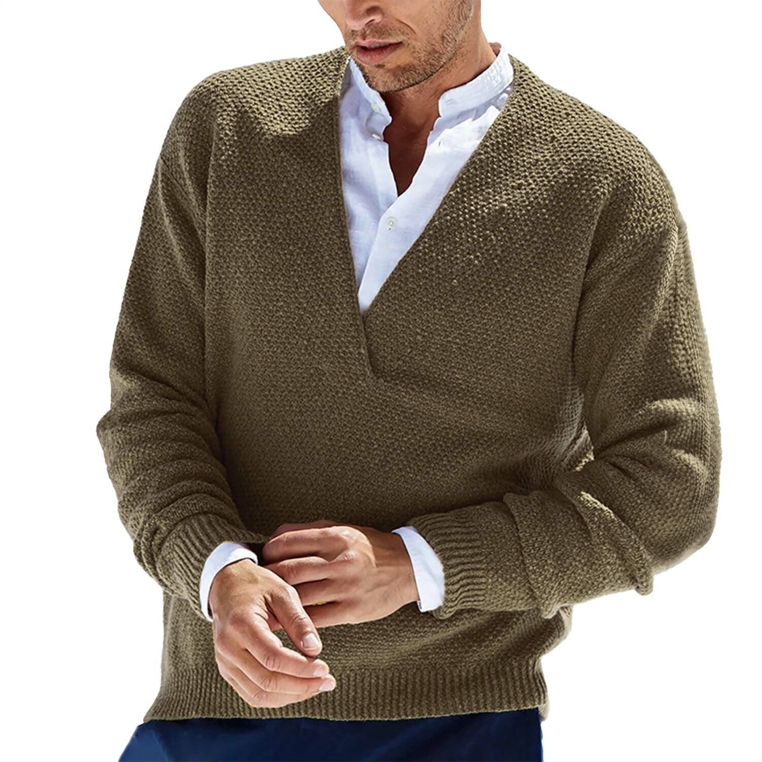  V-neck Sweater // Brown