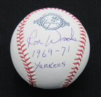 Ron Woods Signed/Auto Yankees 100th OML Baseball JSA Inscr 186833