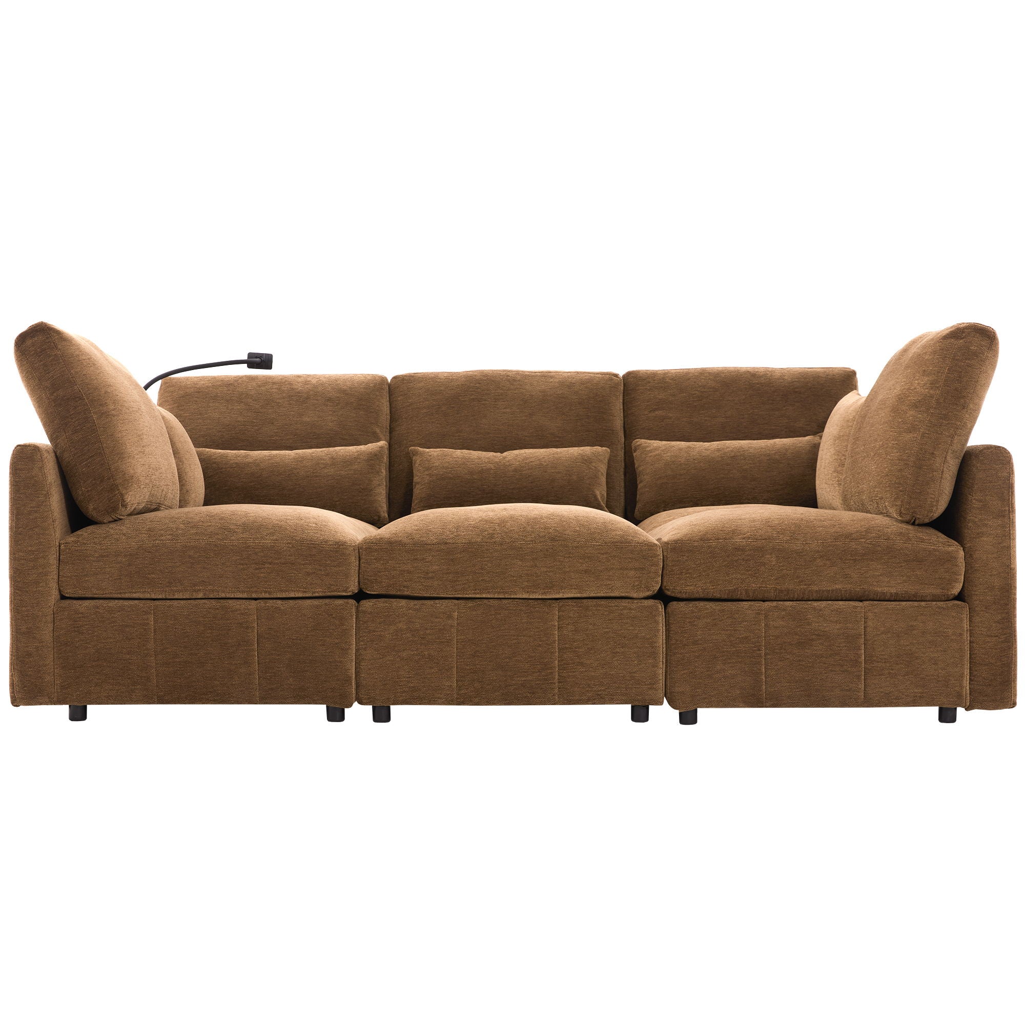 Modern Modular U-Shaped Sofa Bed With Movable Ottoman