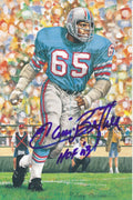 Elvin Bethea HOF Oilers Signed/Inscribed Goal Line Art GLAC Postcard 163824