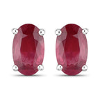 0.54 Carat Genuine Ruby 14K White Gold Earrings