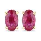 0.54 Carat Genuine Ruby 14K Yellow Gold Earrings