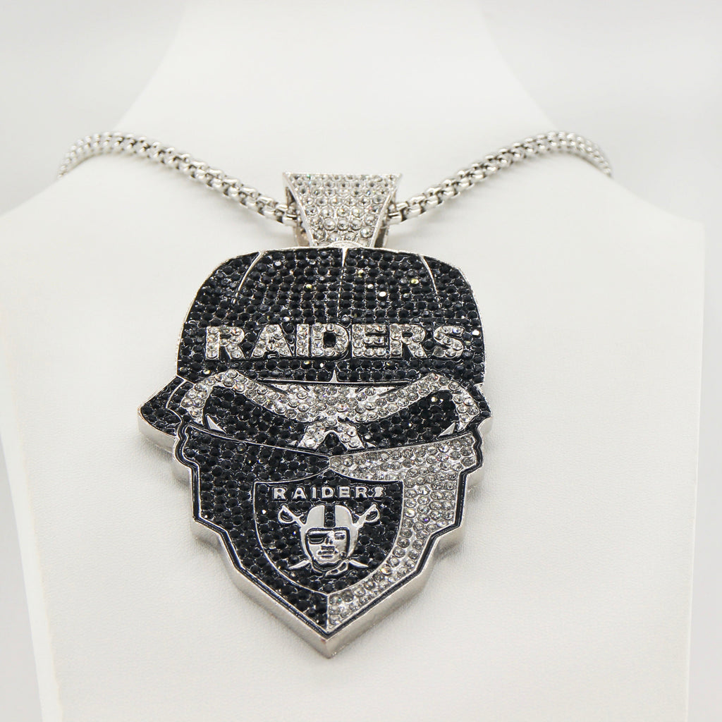 Newest Sports Team Logo Bandit Skull  Pendant Necklace – Iced Out Hip Hop Jewelry for True Fans