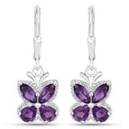 2.12 Carat Genuine Amethyst .925 Sterling Silver Earrings