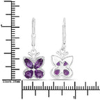 2.12 Carat Genuine Amethyst .925 Sterling Silver Earrings