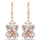 18K Rose Gold Plated 1.88 Carat Genuine Morganite .925 Sterling Silver Earrings