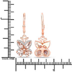 18K Rose Gold Plated 1.88 Carat Genuine Morganite .925 Sterling Silver Earrings
