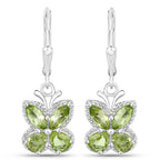 2.28 Carat Genuine Peridot .925 Sterling Silver Earrings