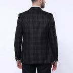 Levi 3-Piece Checkered Slim Fit Suit // Black