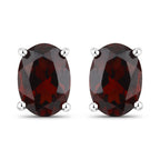 1.70 Carat Genuine Garnet .925 Sterling Silver Earrings