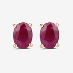 1.70 Carat Genuine Ruby 10K Yellow Gold Earrings