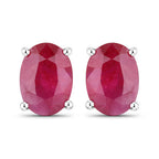 1.70 Carat Genuine Ruby 14K White Gold Earrings