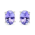 1.50 Carat Genuine Tanzanite .925 Sterling Silver Earrings