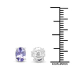 1.50 Carat Genuine Tanzanite .925 Sterling Silver Earrings