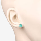 1.44 Carat Genuine Zambian Emerald 10K White Gold Earrings