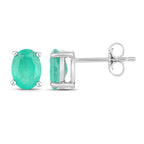 1.44 Carat Genuine Zambian Emerald 10K White Gold Earrings