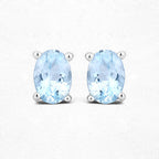 0.72 Carat Genuine Aquamarine .925 Sterling Silver Earrings