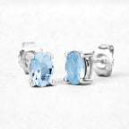 0.72 Carat Genuine Aquamarine .925 Sterling Silver Earrings