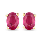 1.04 Carat Genuine Ruby 10K Yellow Gold Earrings