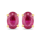 1.04 Carat Genuine Ruby 14K Yellow Gold Earrings