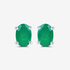 0.88 Carat Genuine Zambian Emerald 10K White Gold Earrings
