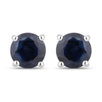 1.30 Carat Genuine Blue Sapphire 10K White Gold Earrings