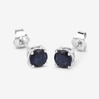 1.30 Carat Genuine Blue Sapphire 10K White Gold Earrings