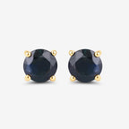1.30 Carat Genuine Blue Sapphire 10K Yellow Gold Earrings
