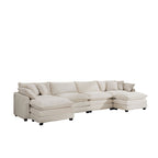 Modern Oversized Modular Cushion Sofa With Ottoman