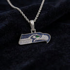 Seattle Seahawks Zircon Pendant Necklace – Game Day & Holiday Gift for Sports Fans