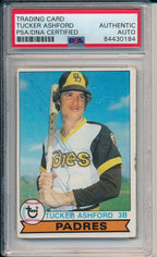 Tucker Ashford San Diego Padres Signed/Auto 1979 TOPPS Card #247 PSA/DNA 164223