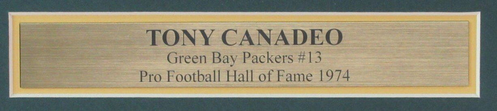 Tony Canadeo HOF Autographed 8x10 Photo Green Bay Packers Framed JSA 180979