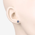 0.68 Carat Genuine Blue Sapphire 10K White Gold Earrings