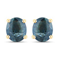 0.68 Carat Genuine Blue Sapphire 10K Yellow Gold Earrings