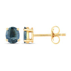 0.68 Carat Genuine Blue Sapphire 10K Yellow Gold Earrings