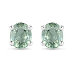 0.68 Carat Genuine Green Sapphire .925 Sterling Silver Earrings