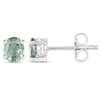 0.68 Carat Genuine Green Sapphire .925 Sterling Silver Earrings