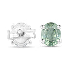 0.68 Carat Genuine Green Sapphire .925 Sterling Silver Earrings