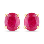 0.60 Carat Genuine Ruby 14K Yellow Gold Earrings