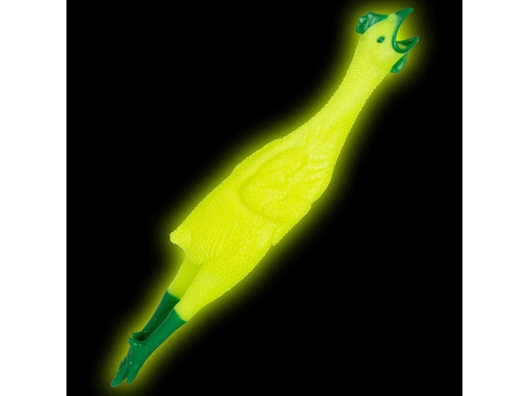 Glow In The Dark 🌟 🐔 Rubber Chicken - Classic Gag Joke Child Dog Toy - Archie McPhee