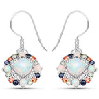 4.73 Carat Genuine Multi Stone .925 Sterling Silver Earrings