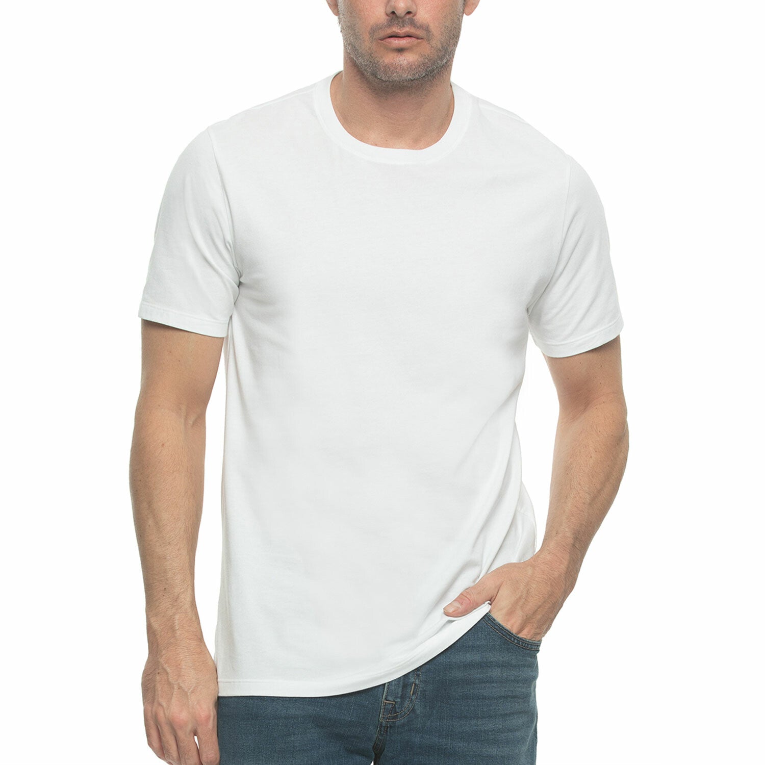 4 Pack Premium Cotton Crewneck T-Shirts // White